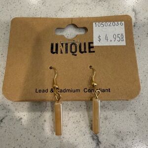 Gold and Cream Dangle Earrings